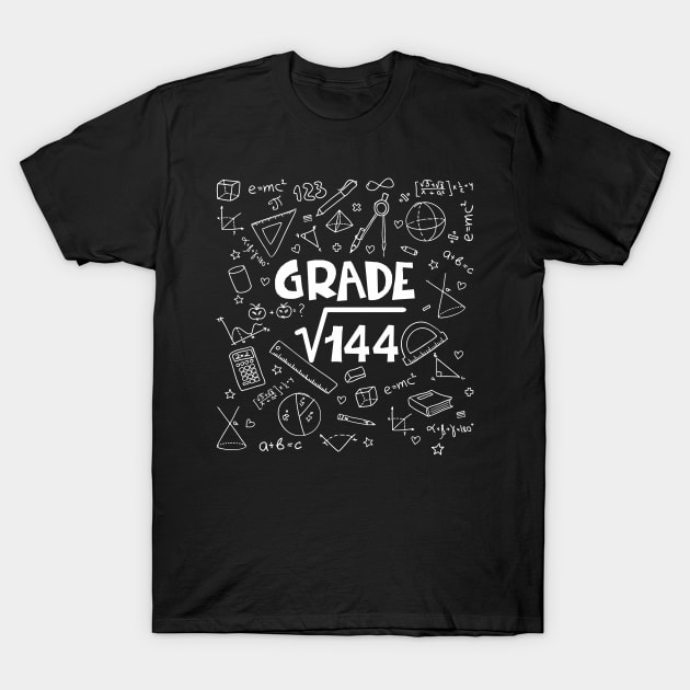 12th Grade Math Square Root Of 144 Back To School T-Shirt by Terryeare